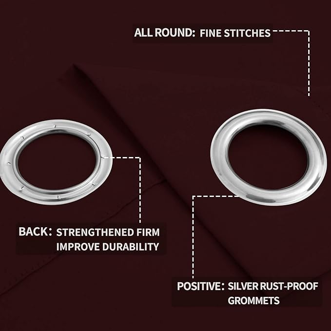 Easy-Going Blackout Curtains for Bedroom, Solid Thermal Insulated Grommet and - Image 4