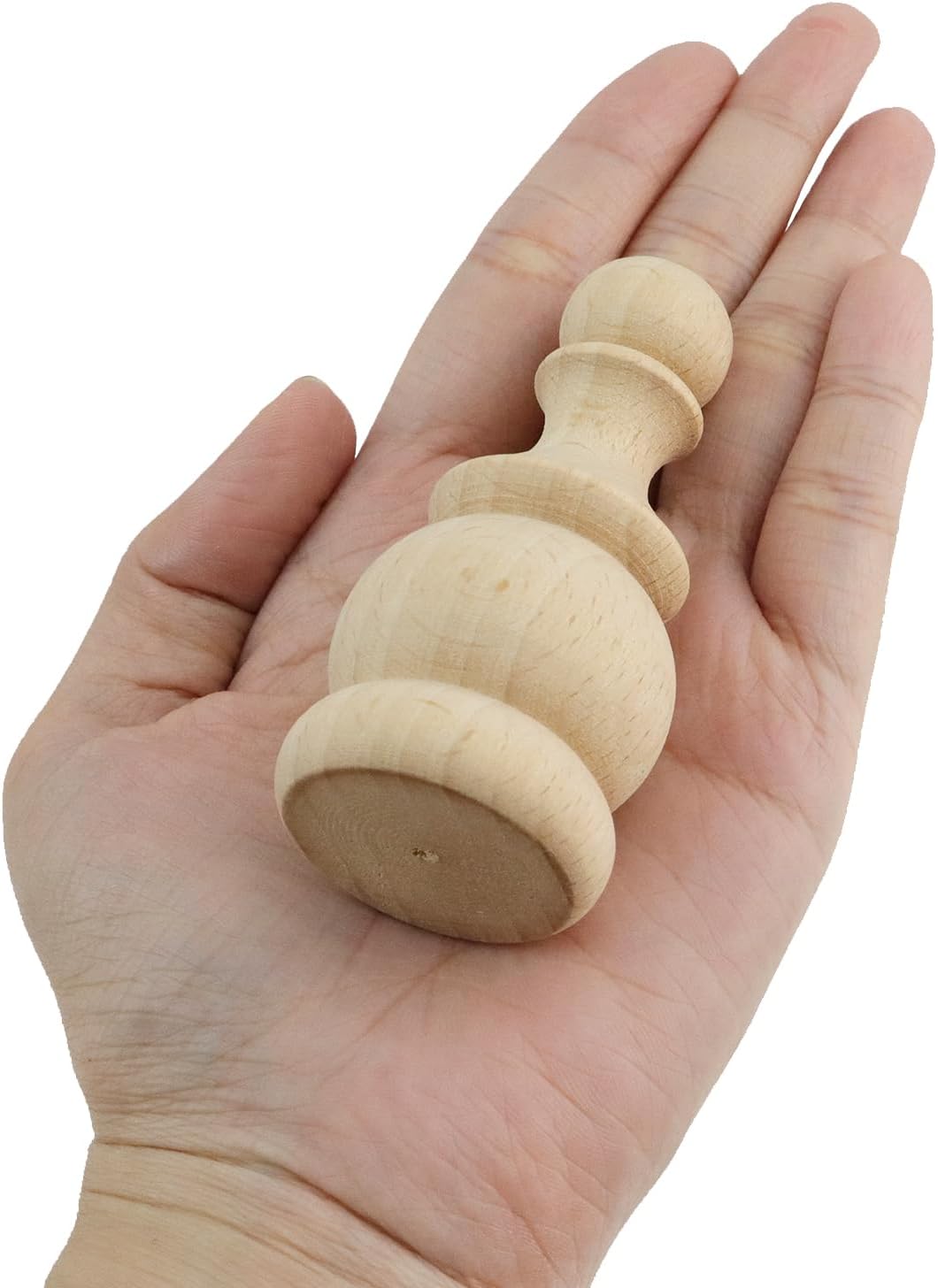 4 Pcs Wood Finials Unfinished Wood Craft Finials | Decorative Finials for Curtain Rod Wood Dowel Rod Finials for Cabinet Decor, 1.4x3.0 Inch