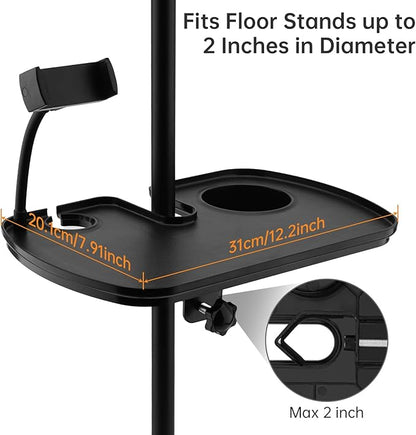 Microphone Stand Tray with Mic Phone Holder, 12.2" x 7.91" Large Shelf - Image 2
