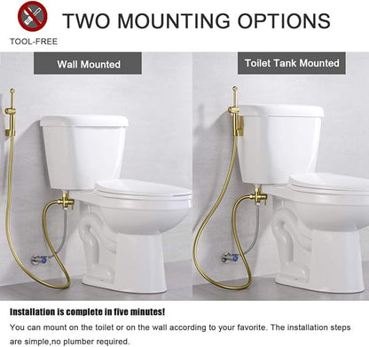 Handheld Bidet Toilet Sprayer, Brass Hand Held Bidet Attachment Cloth Diaper - Image 5