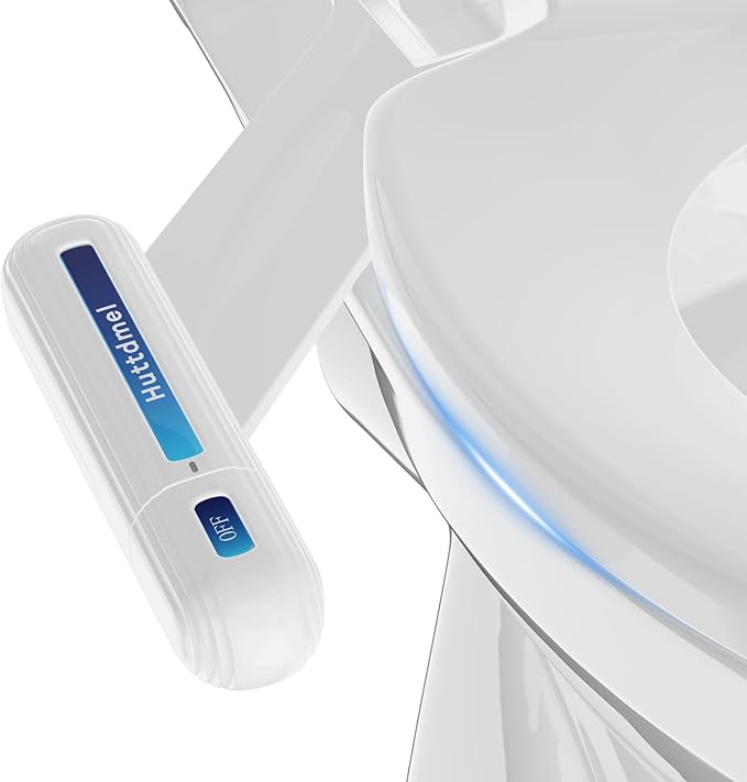 Ultra-Slim Bidet Attachment for Toilet, Non-Electric Dual Nozzle, Adjustable by Huttdmel