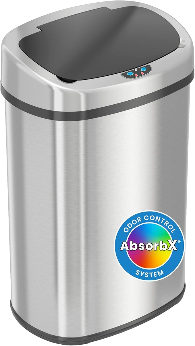 iTouchless 13 Gallon Oval Sensor Trash Can - Image 4