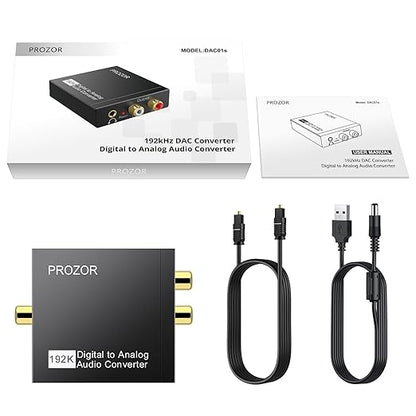 PROZOR 192KHz Digital to Analog Audio Converter DAC Digital SPDIF Optical to - Image 7