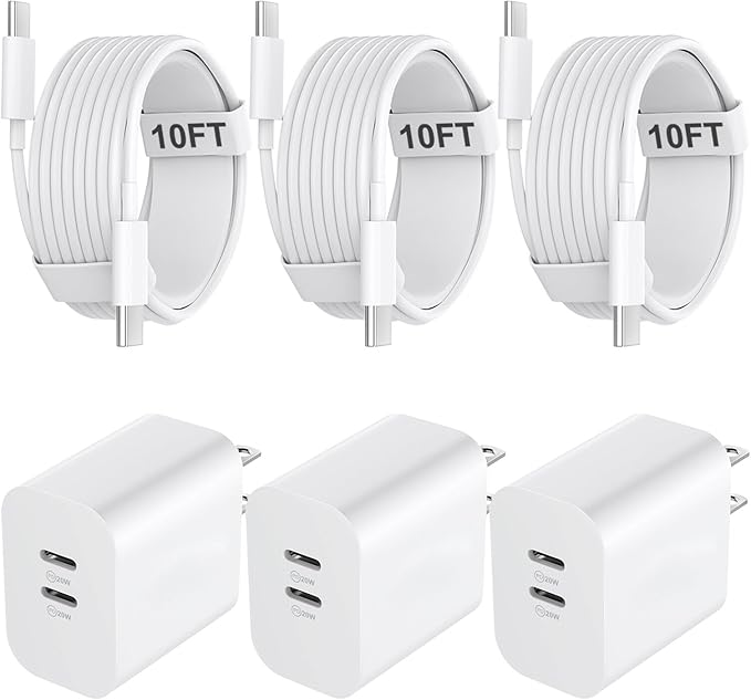 USB C Charger for iPhone 17/16/15 Pro Max Charger Fast Charging 10FT, 20W C by Auorld