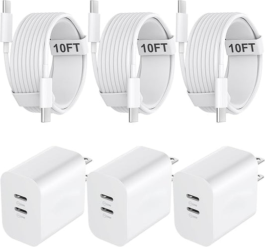 USB C Charger for iPhone 17/16/15 Pro Max Charger Fast Charging 10FT, 20W C by Auorld