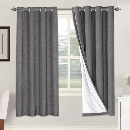 H.VERSAILTEX Linen Blackout Curtains 72 Inches Long 100% Absolutely Blackout by HVERSAILTEX