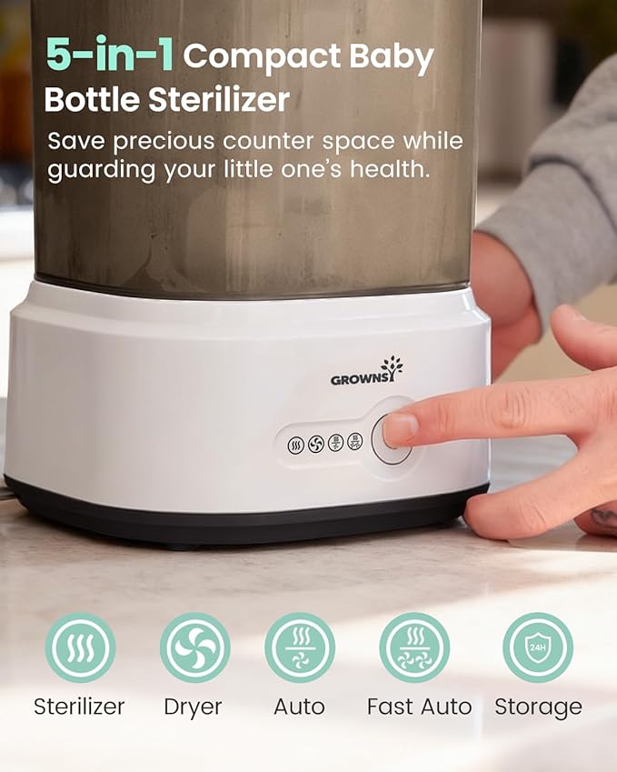 Bottle Sterilizer and Dryer, Compact Electric Steam Baby Bottle Sterilizer - Image 2