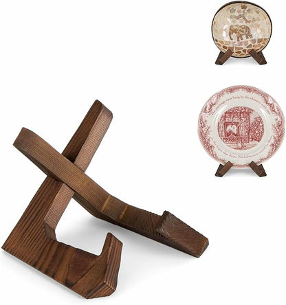 ANBOXIT Bowl Stands for Display, 3.5 Inch Plate Holder, Wooden Easel Frame by ANBOXIT