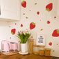Strawberry Stickers - 48 PCS, 4 Sheets, Fruits Kitchen Decor, Wall Decor for Bedroom, Bathroom, Classroom, Nursery Room