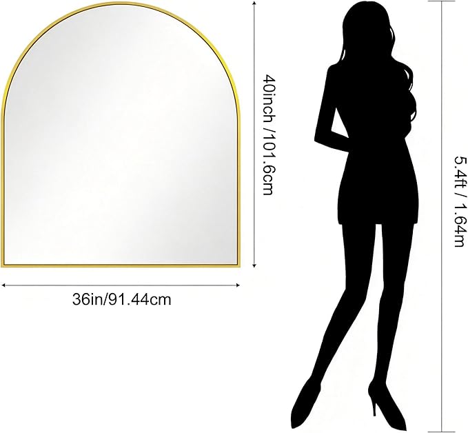 CIRCUMI Arched Wall Mirror, Metal Frame, Large Size - Image 7