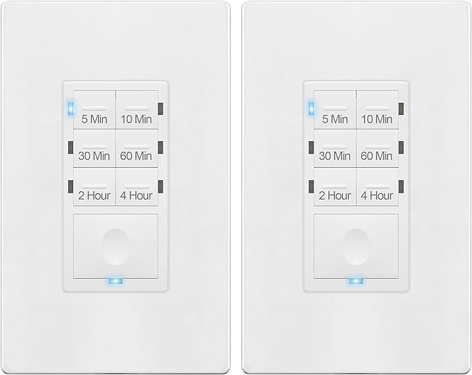 ENERLITES 4-Hour Countdown Timer Switch, 5-10-30-60 Min, 2-4 Hour, by Enerlites