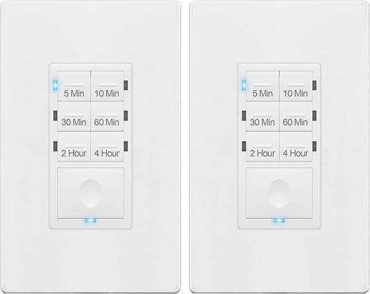 ENERLITES 4-Hour Countdown Timer Switch, 5-10-30-60 Min, 2-4 Hour, by Enerlites