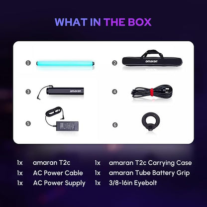 Aputure Amaran T2C RGBWW LED Tube Light 2500K to 7500K, Support APP and DMX - Image 9