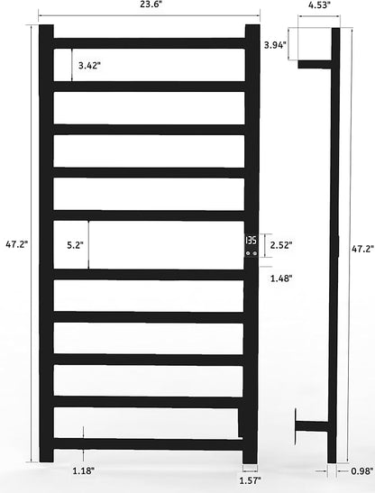 Smart Wireless Electric Towel Warmer | Blade Thin 10 Bar Design | Hardwired & - Image 3