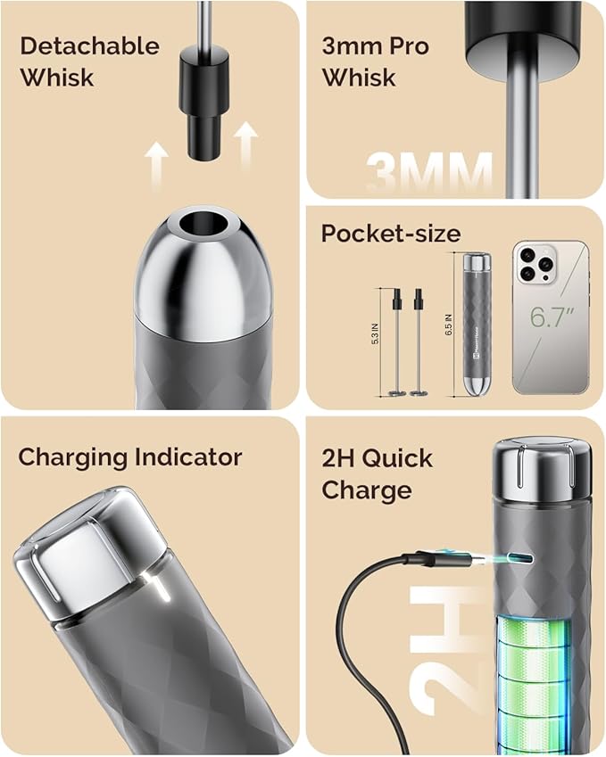 Maestri House Rechargeable Milk Frother - Image 8