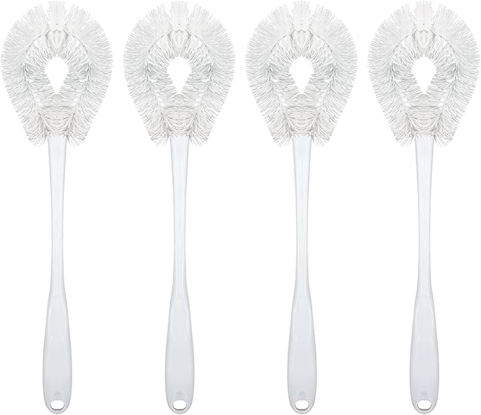 LOLA Toilet Bowl Brush w/Curved Head, 4 Pack, Coated Wire, Durable Poly Bristles by LolaProducts