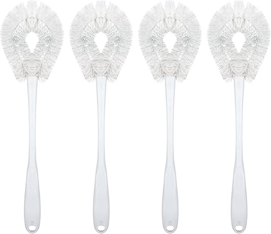 LOLA Toilet Bowl Brush w/Curved Head, 4 Pack, Coated Wire, Durable Poly Bristles by LolaProducts
