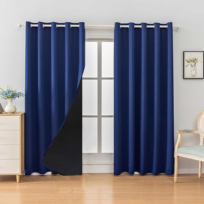 Anytime 100% Blackout Curtain 2 Panels Set, Thermal Insulated Window Drapes by Anytime