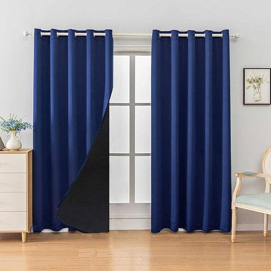 Anytime 100% Blackout Curtain 2 Panels Set, Thermal Insulated Window Drapes by Anytime