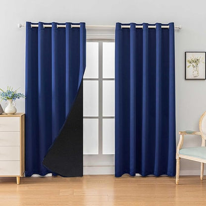 Anytime 100% Blackout Curtain 2 Panels Set, Thermal Insulated Window Drapes by Anytime