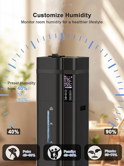Zeova 13L/3.4Gal Humidifiers for Bedroom, Ultrasonic Warm & Cool Mist - Image 8