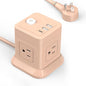 Cube Power Strip, FDTEK 4 Widely Spaced Outlet - 10FT Pink by FDTEK