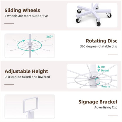 YEOOE Upgraded Retail Display Stand 7 Tier Spinning Display Stand, Movable Shop - Image 3