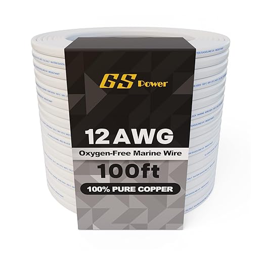 GS Power 100Ft Duplex Marine Wire, 12 Gauge Wire, Oxygen-Free Tinned Copper 12 by GSPower