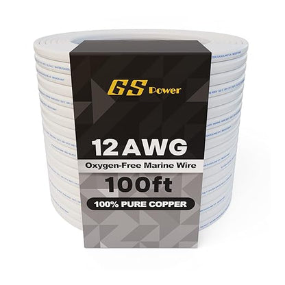 GS Power 100Ft Duplex Marine Wire, 12 Gauge Wire, Oxygen-Free Tinned Copper 12 by GSPower