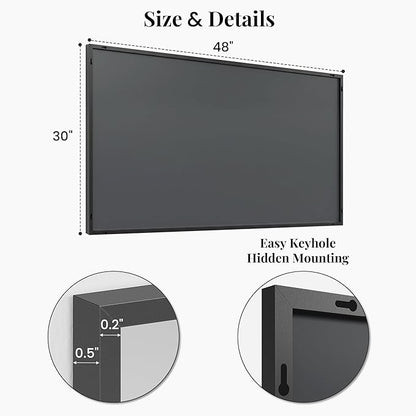 48''x30'' Black Bathroom Mirror, Large Metal Framed Vanity Mirror - Image 7