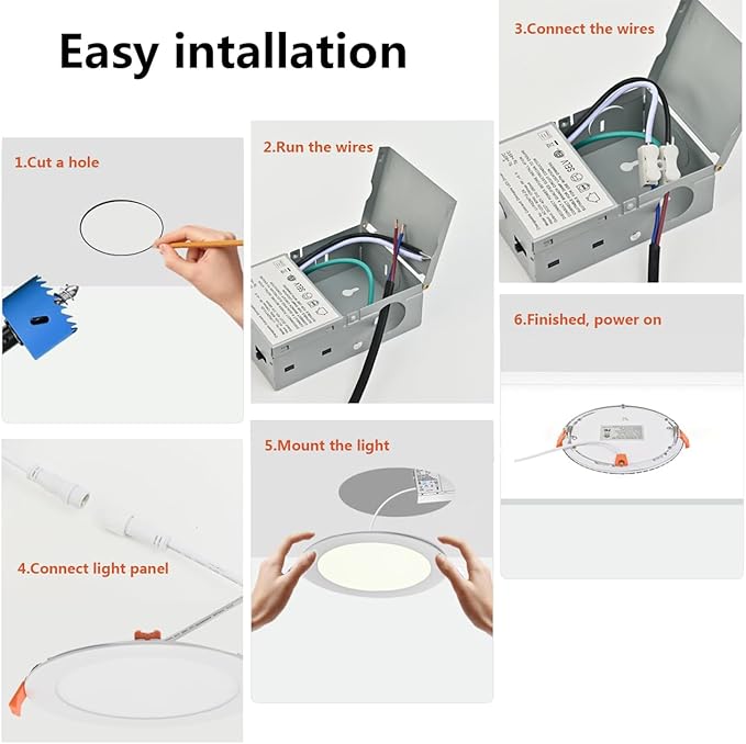 MKUJOO 48 Pack 6 Inch Ultra-Thin LED Recessed Ceiling Light - Image 5