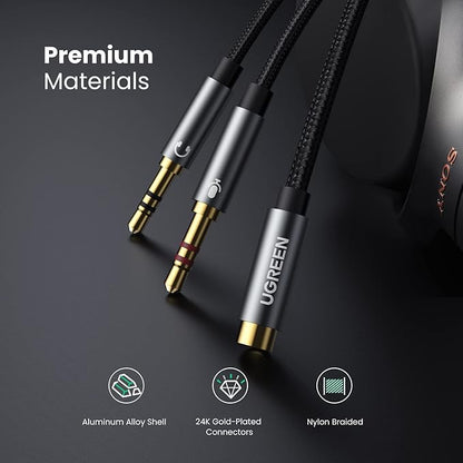 UGREEN Headphone Splitter for Computer 3.5mm Female to 2 Dual 3.5mm Male - Image 7