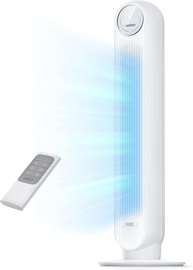 Dreo Tower Fan for Bedroom, 25ft/s Velocity Quiet Floor Fan, 90° Oscillating by DREO
