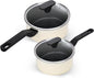 Nonstick Sauce Pan with Lid, 1.5Qt & 2Qt Set, PFOA Free, Kitchen Pots Induction by Cookingmorerejoicingmore