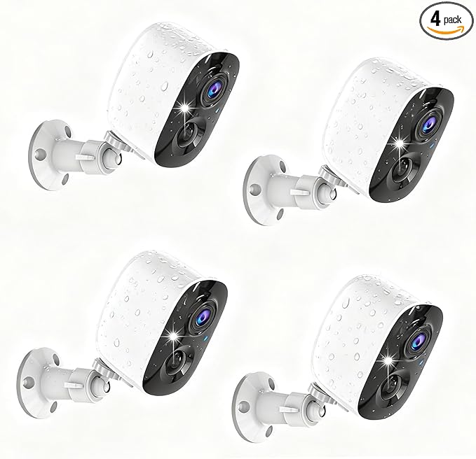 Wireless Security Cameras Outdoor/Indoor, 2K UHD WiFi Smart Security Camera by Tziarp