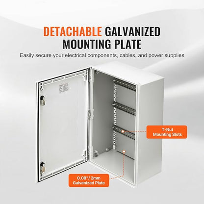 VEVOR Fiberglass Enclosure 23.6 x 15.7 x 9.1 Electrical Enclosure Box NEMA 3X - Image 5
