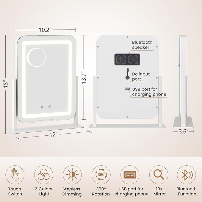 Dripex 3-in-1 Lighted Vanity Mirror - Image 2