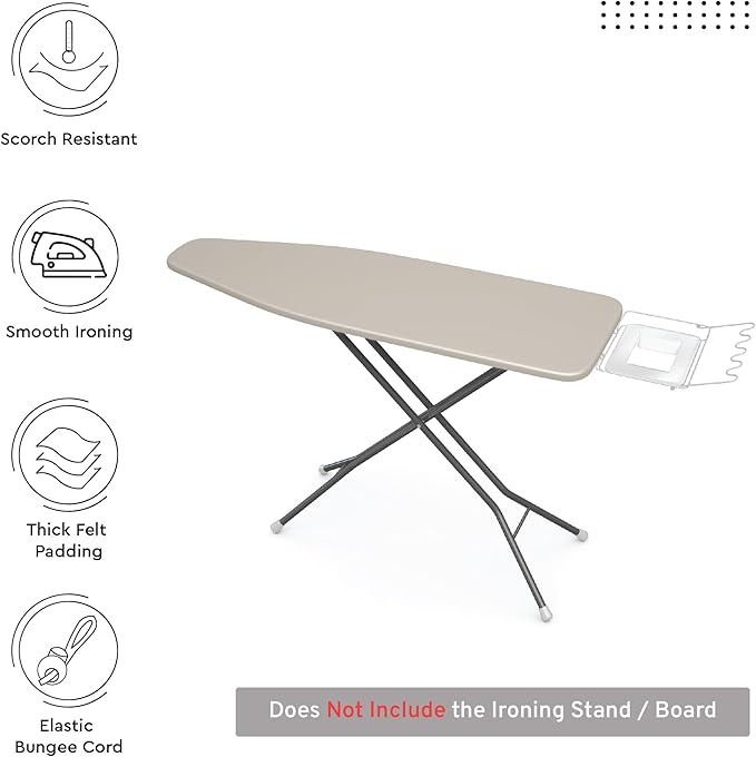 Encasa XO Ironing Board Cover and Pad 42"x14" - 4mm Felt Medium Iron Board - Image 2