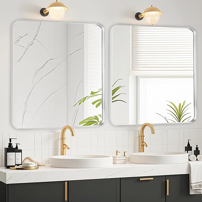 Fabuday Silver Sink Mirror for Bathroom - Image 2