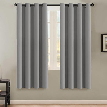 H.VERSAILTEX Insulated Thermal Blackout 72-Inch Long Grey Curtain Panels Pair by HVERSAILTEX