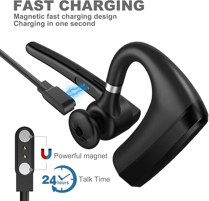 MQQC Bluetooth Headset V5.0, Wireless Bluetooth Earpiece 24Hrs HD Calling - Image 4