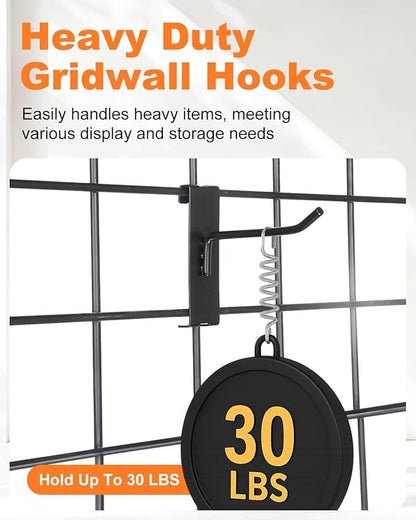 Alffun 50 Pack Grid Wall Hooks, 4 Inch Heavy Duty Wire Grid Display Hooks - Image 4