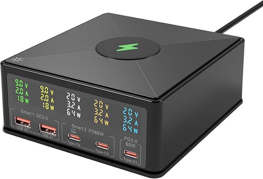 USB Charger Station Multi Port: Desktop 160W Power Fast Charging Hub Wall Block by PEAKINGTECH