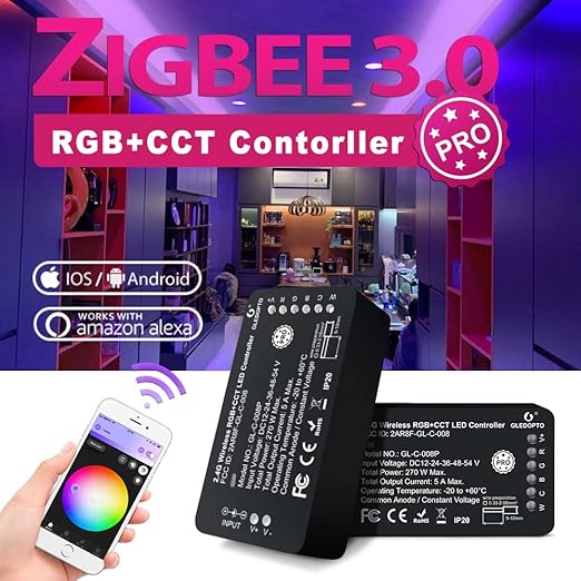 GLEDOPTO Zigbee3.0 RGBCCT LED Strip Controller Pro Alexa Voice/APP/Remote - Image 3