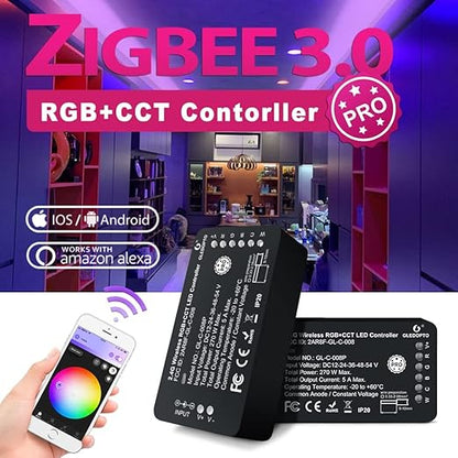 GLEDOPTO Zigbee3.0 RGBCCT LED Strip Controller Pro Alexa Voice/APP/Remote - Image 3
