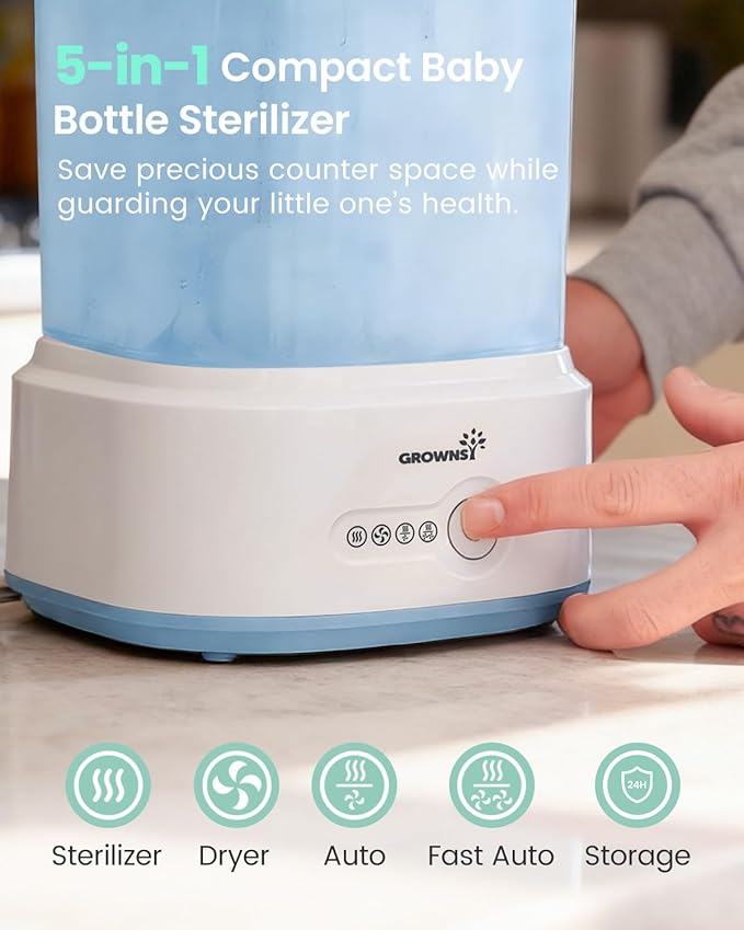 Bottle Sterilizer and Dryer, Compact Electric Steam Baby Bottle Sterilizer - Image 2