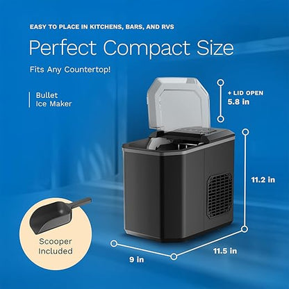 hOmeLabs Countertop Ice Maker – 9 Ice Cubes in Just 6 Minutes, 26lbs in 24Hrs - Image 2