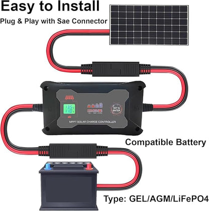 20A 12V/24V Portable MPPT Solar Charge Controller - Image 7