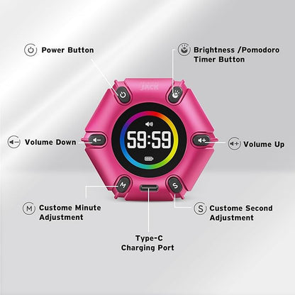Printers Jack, Visual Pomodoro Timer, Productivity Cube Timer, Mute & Vibration - Image 4