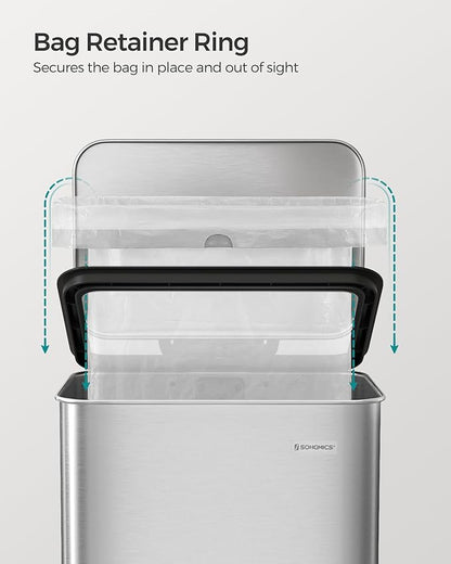 SONGMICS Kitchen Trash Can, 10.5 Gallon Garbage Can, Large Step Trash Bin - Image 6